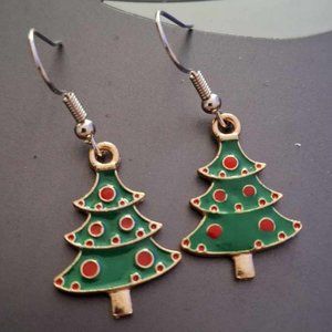 Handmade Christmas Tree Earrings